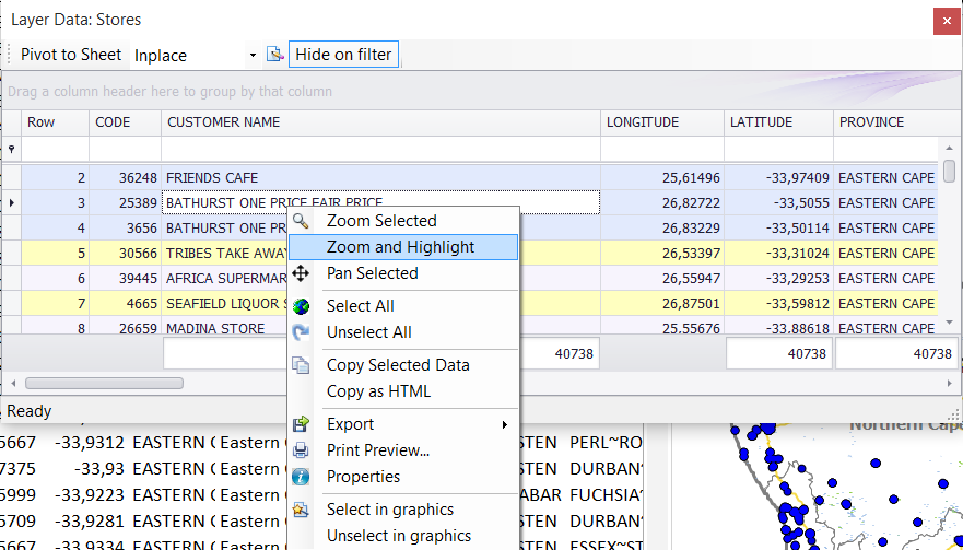 Highlight Layer data grid - 1